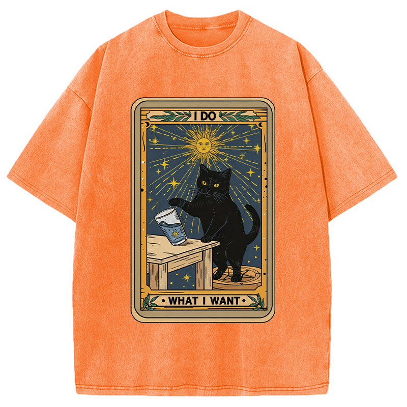 Tokyocanvas I Do What I Want Cats Tarot Washed T-Shirt