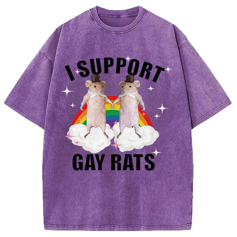 Tokyocanvas Support Gay Rats Washed T-Shirt