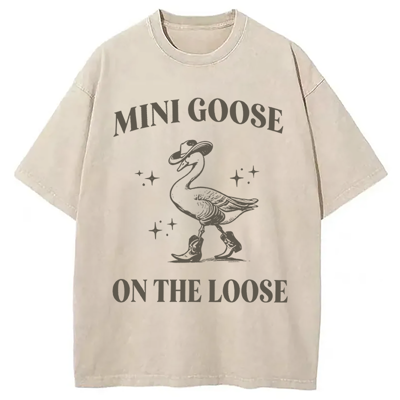 Tokyocanvas Mini Goose On The Loose Washed T-Shirt