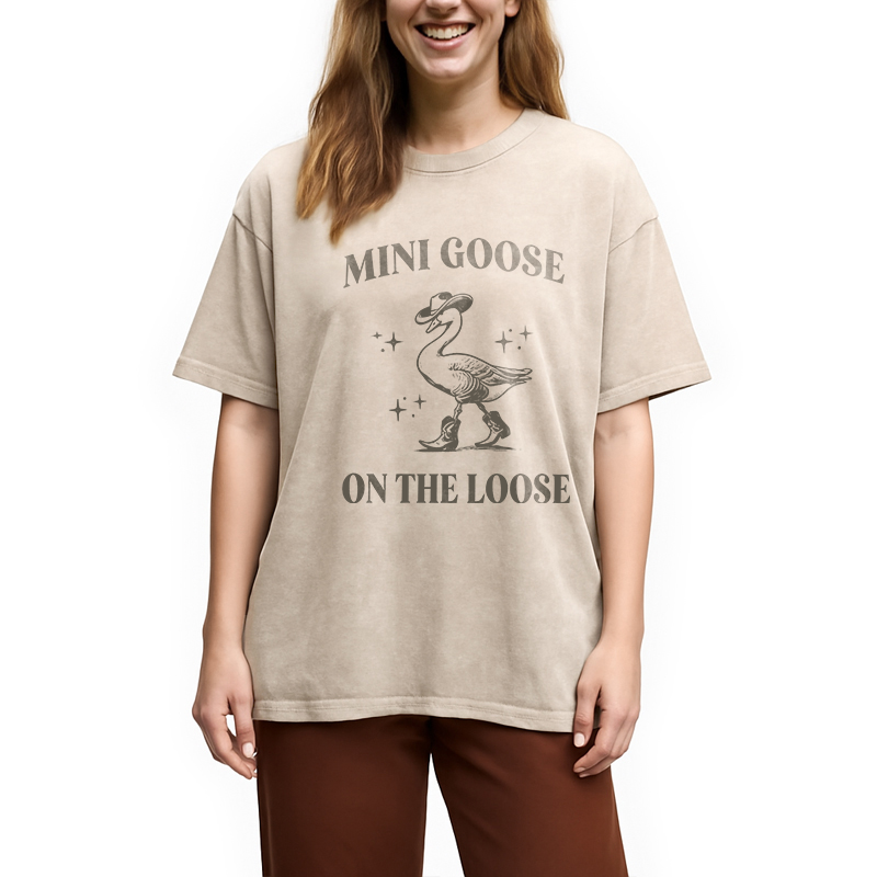 Tokyocanvas Mini Goose On The Loose Washed T-Shirt
