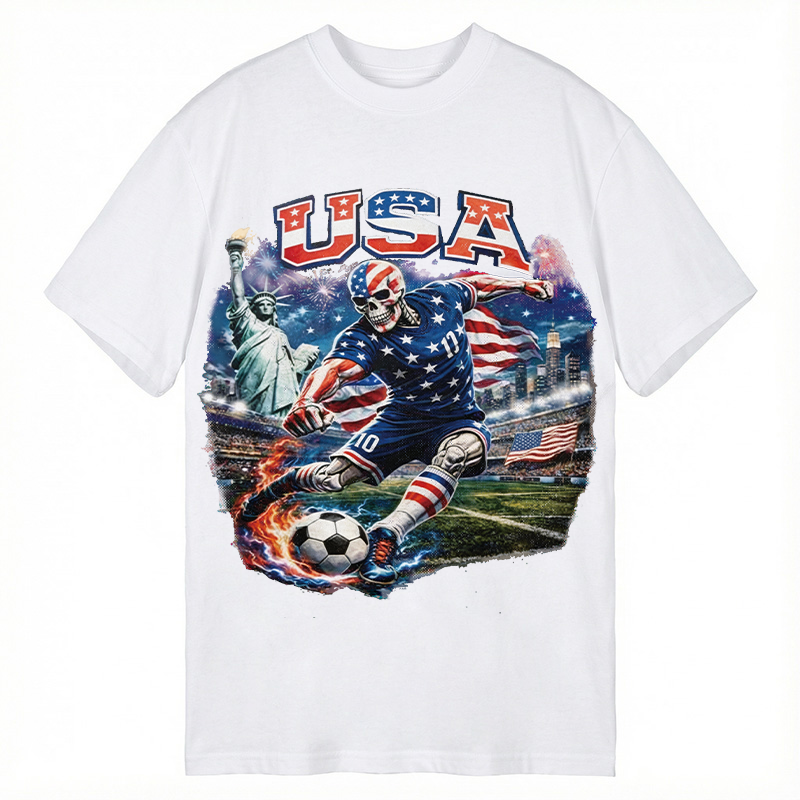 Tokyocanvas USA Soccer Skull Classic T-Shirt