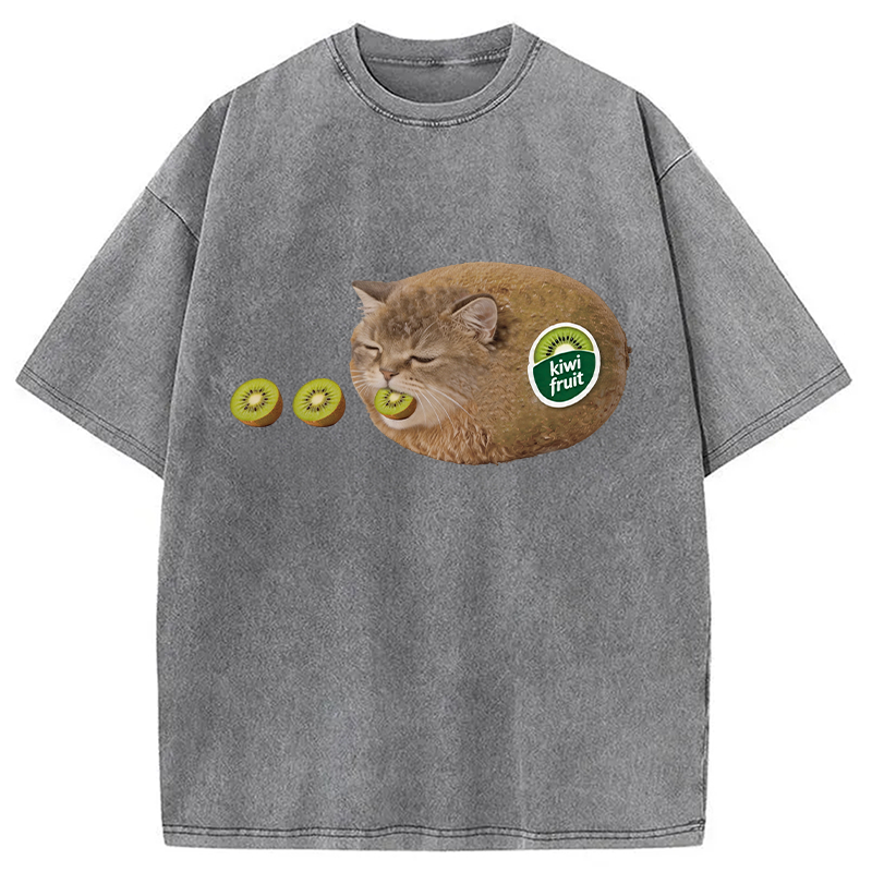 Tokyocanvas The Cat That Vomits Kiwis Washed T-Shirt