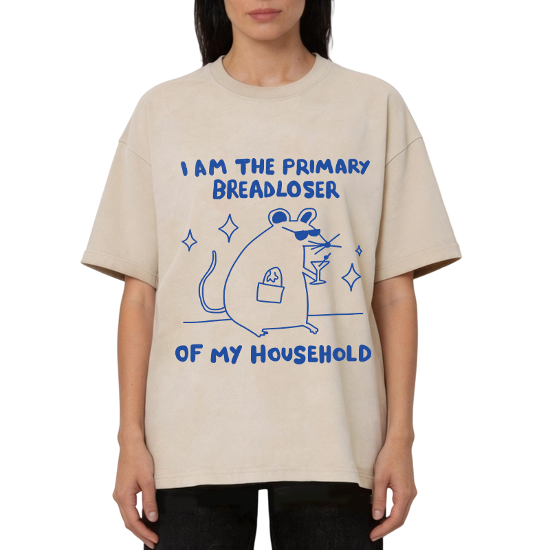Tokyocanvas I Am the Primary Breadloser of My Household Washed T-Shirt