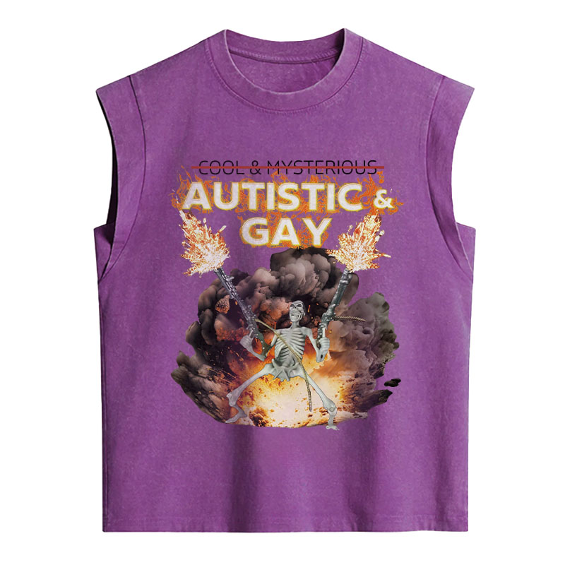 Tokyocanvas Autistic and Gay Skeleton Explosion Sleeveless Tank