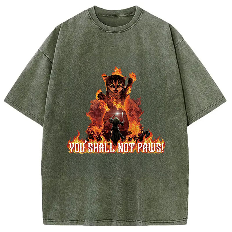 Tokyocanvas You Shall Not Paws! Washed T-Shirt