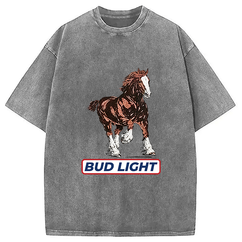Tokyocanvas Bud Light Horse Washed T-Shirt