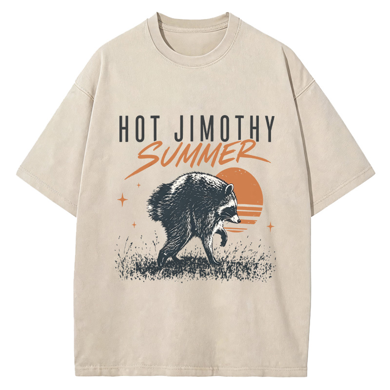 Tokyocanvas Hot Jimothy Summer Raccoon Washed T-Shirt