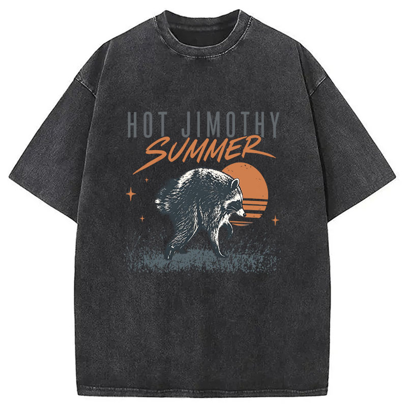 Tokyocanvas Hot Jimothy Summer Raccoon Washed T-Shirt