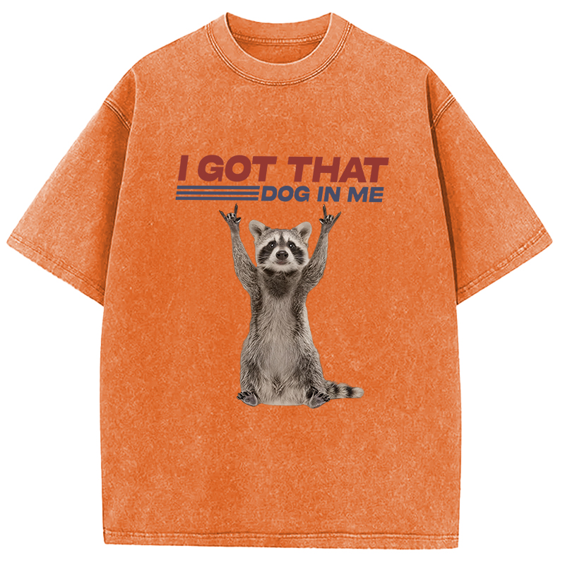 Tokyocanvas I Got That Dog In Me Funny Racoon Washed T-Shirt