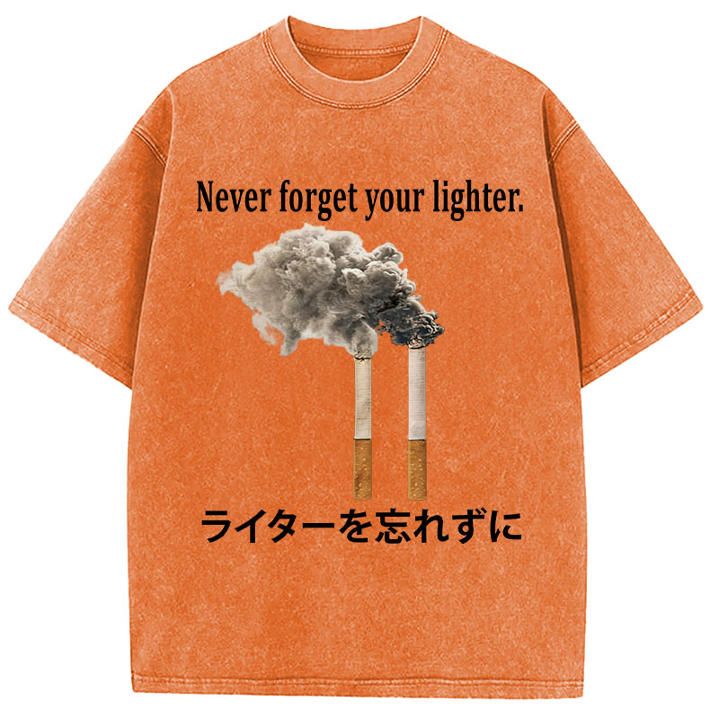 Tokyocanvas Never Forget Your Lighter Washed T-Shirt