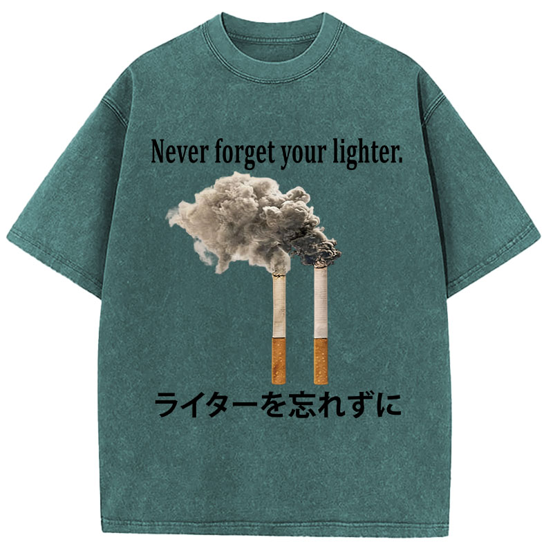 Tokyocanvas Never Forget Your Lighter Washed T-Shirt