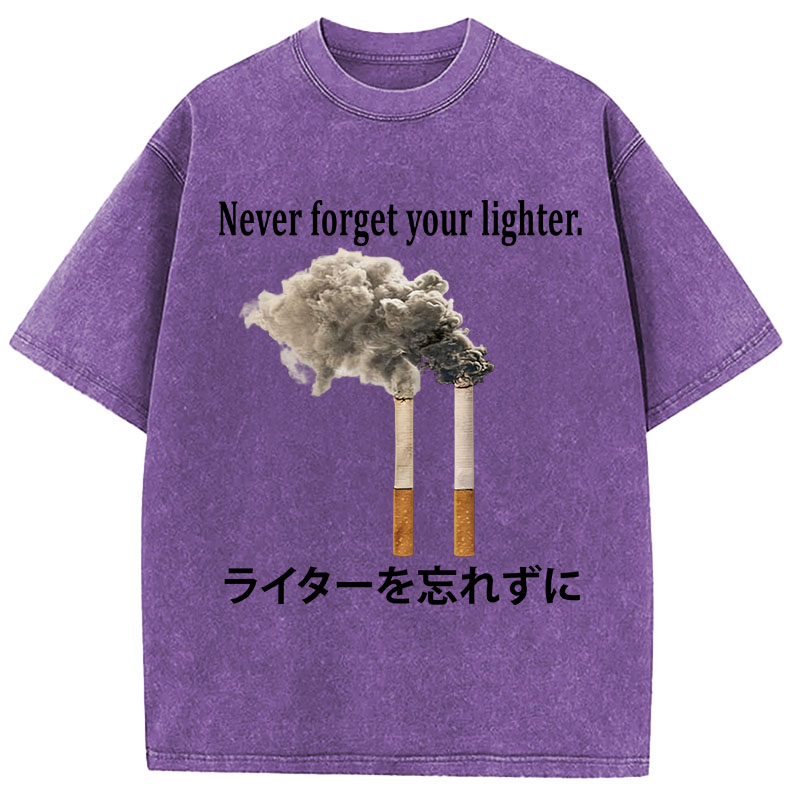 Tokyocanvas Never Forget Your Lighter Washed T-Shirt