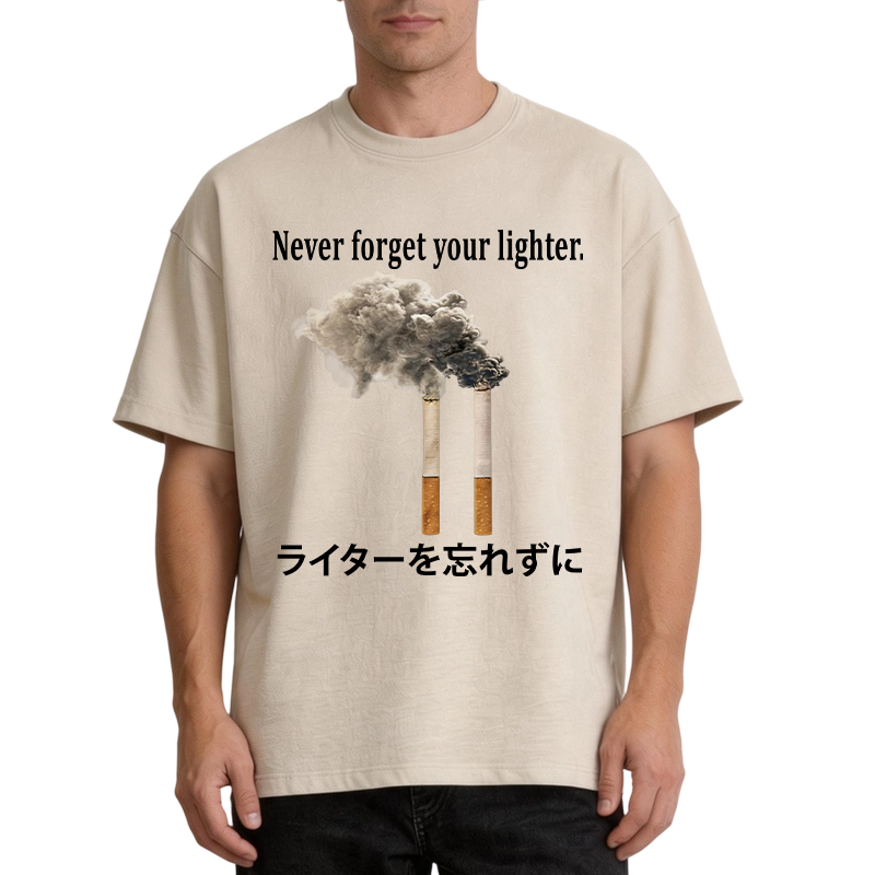 Tokyocanvas Never Forget Your Lighter Washed T-Shirt
