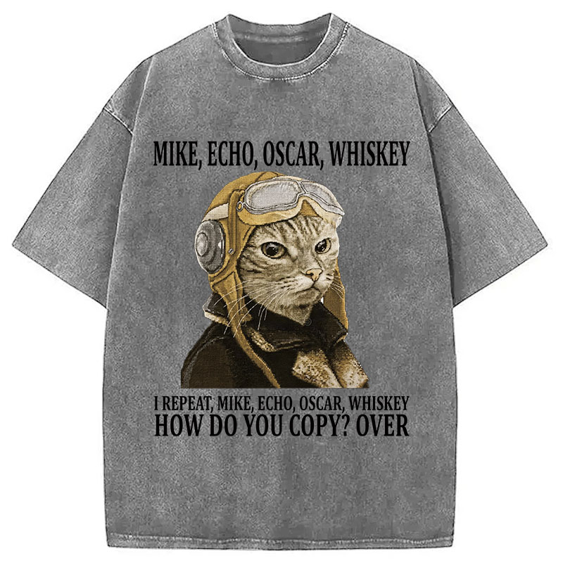 Tokyocanvas M.E.O.W. Mike Echo Oscar Whiskey Washed T-Shirt