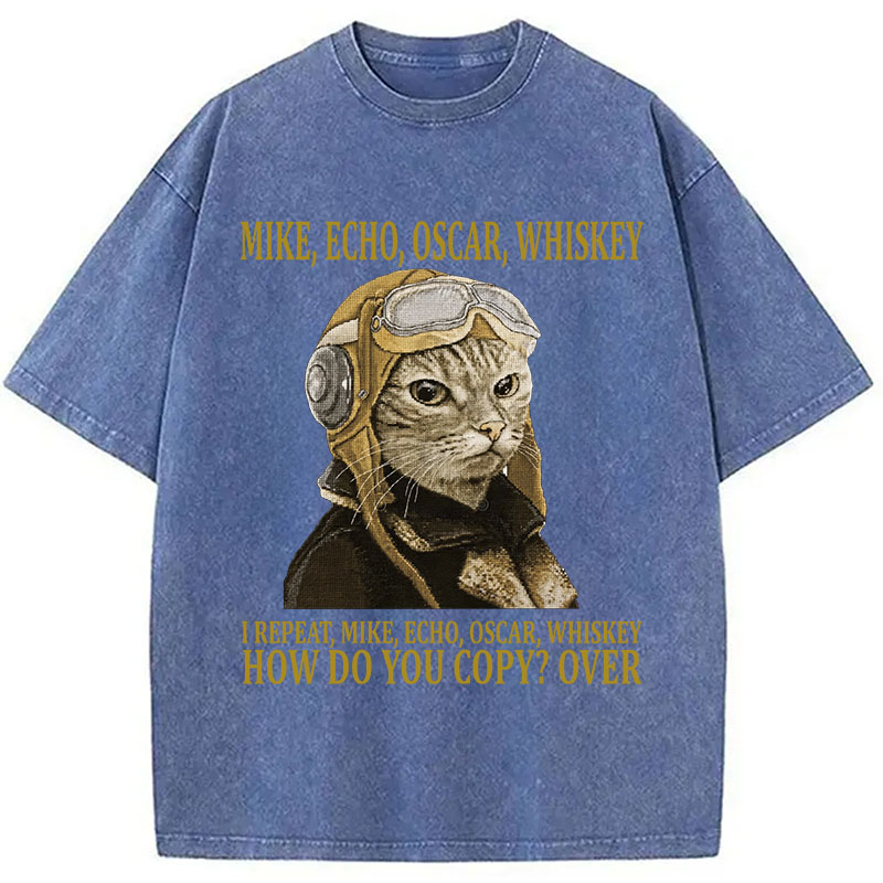 Tokyocanvas M.E.O.W. Mike Echo Oscar Whiskey Washed T-Shirt