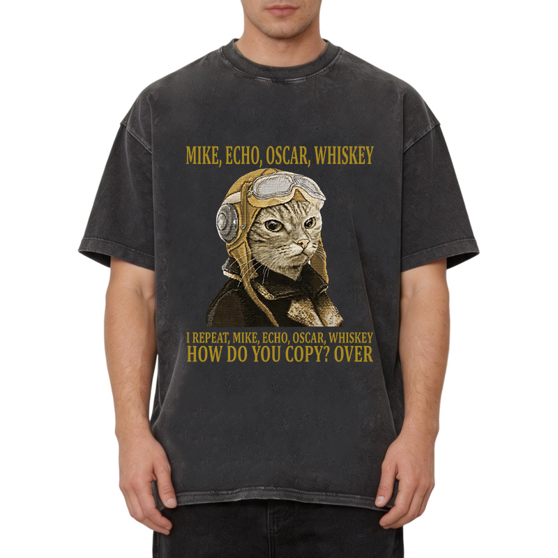 Tokyocanvas M.E.O.W. Mike Echo Oscar Whiskey Washed T-Shirt