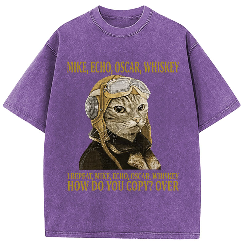 Tokyocanvas M.E.O.W. Mike Echo Oscar Whiskey Washed T-Shirt