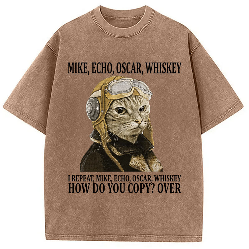 Tokyocanvas M.E.O.W. Mike Echo Oscar Whiskey Washed T-Shirt
