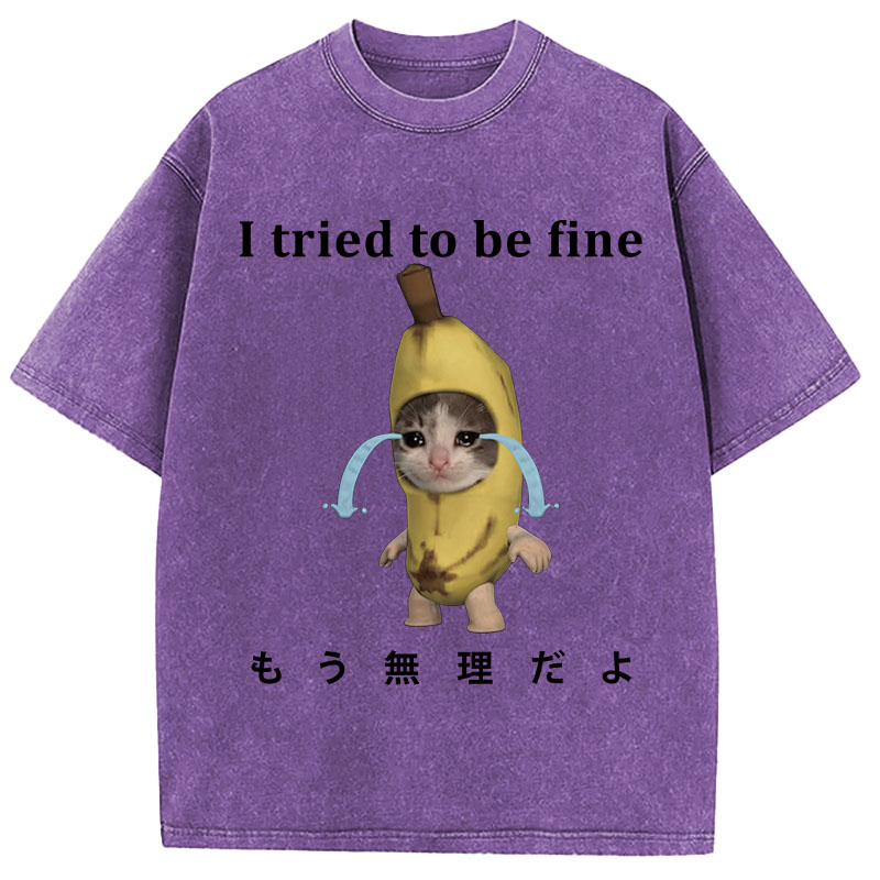 Tokyocanvas Crying Banana Cat Washed T-Shirt
