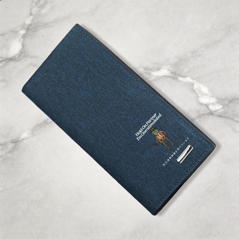 Tokyocanvas Hold On Partner I'm Overstimulated Canvas Wallet