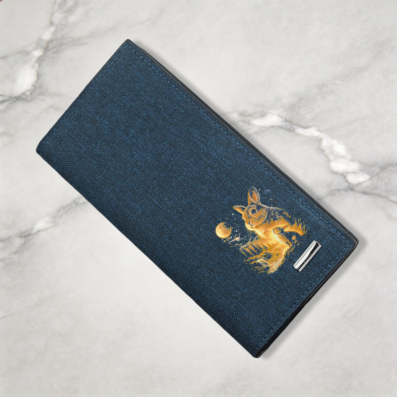 Tokyocanvas Bunny Howling to the Moon Canvas Wallet