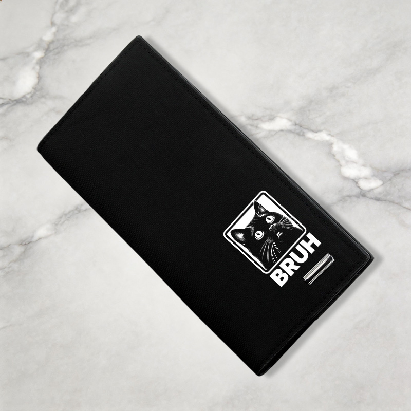 Tokyocanvas BRUH Cat Canvas Wallet