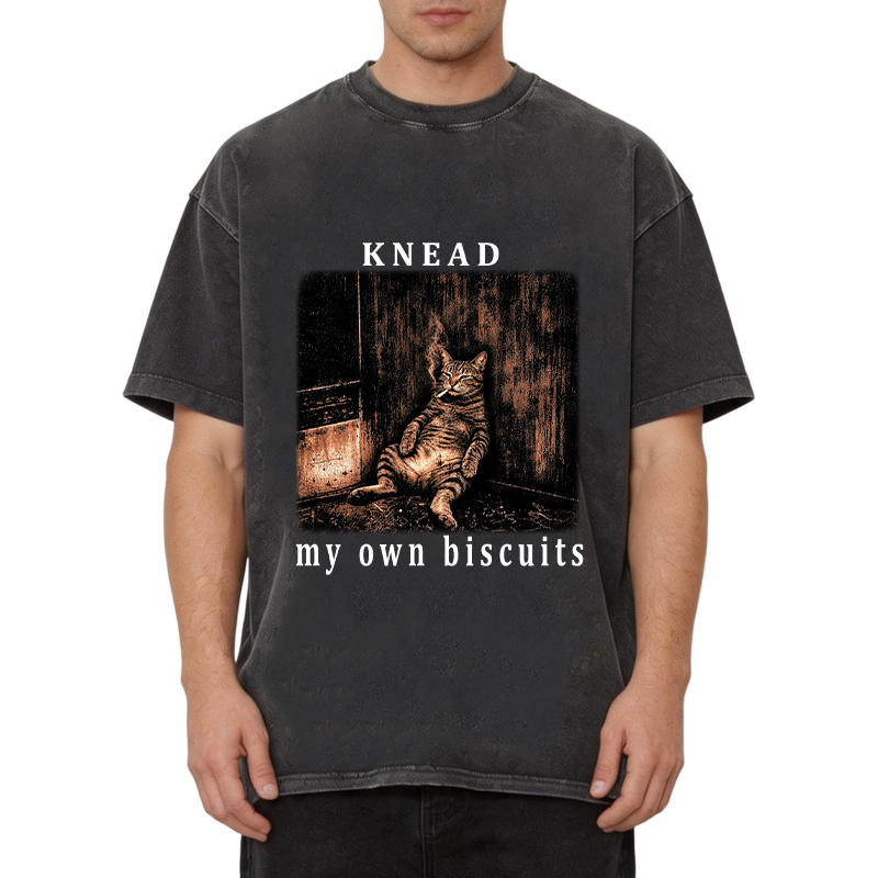 Tokyocanvas Knead Cat Washed T-Shirt