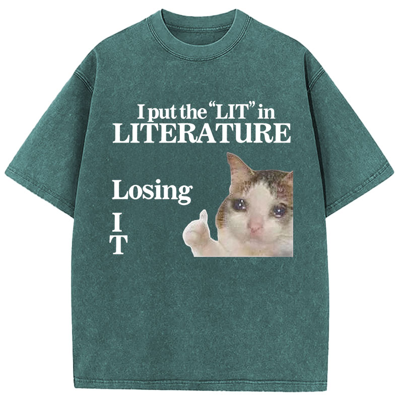 Tokyocanvas I Put the LIT in LITerature Washed T-Shirt