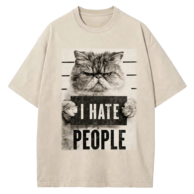 Tokyocanvas I Hate People Washed T-Shirt