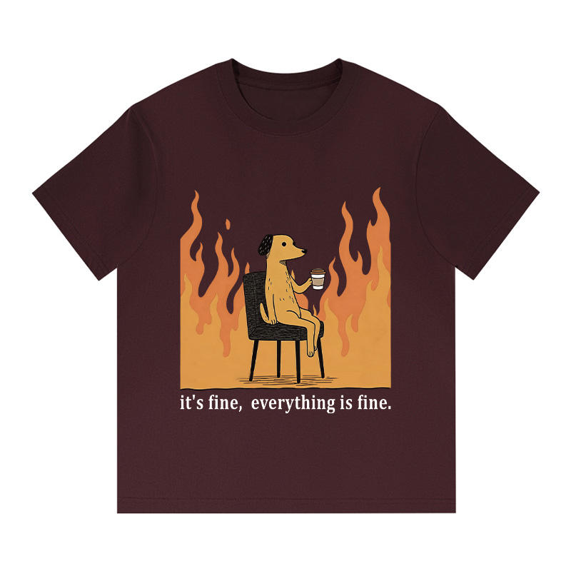 Tokyocanvas Dog in Fire Boxy T-Shirt