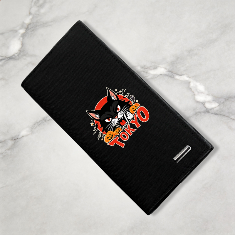 Tokyocanvas Halloween Black Cat Canvas Wallet
