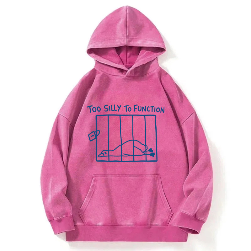 Tokyocanvas Too Silly To Function Goose Meme Washed Hoodie