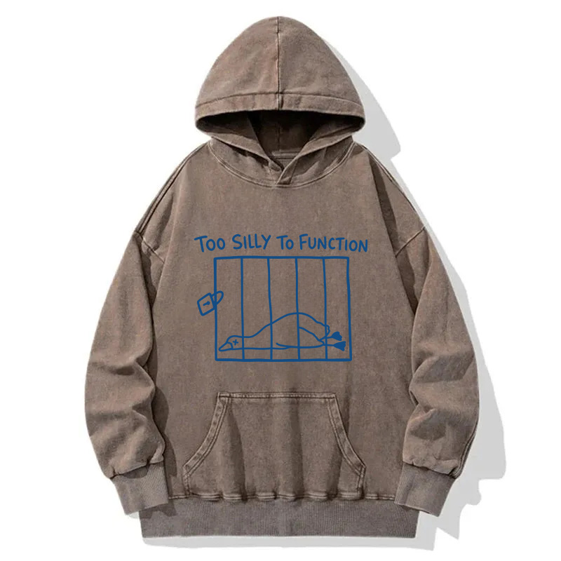 Tokyocanvas Too Silly To Function Goose Meme Washed Hoodie