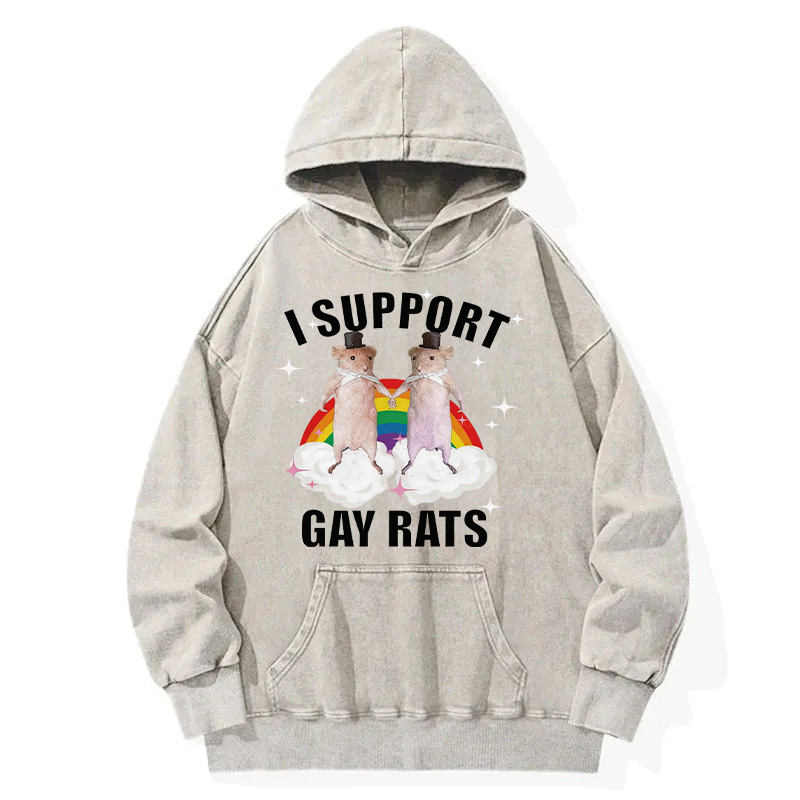Tokyocanvas Support Gay Rats Washed Hoodie