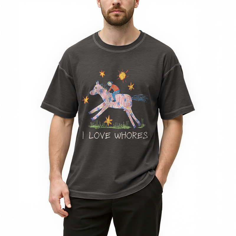 Tokyocanvas I Love Whores Gradient Washed T-Shirt