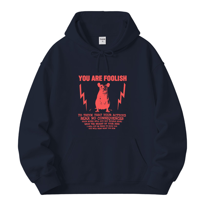 Tokyocanvas You Are Foolish Rat Meme Fleece Lined Hoodie