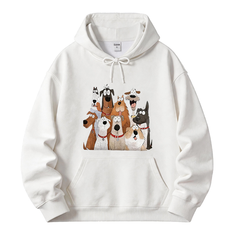 Tokyocanvas Funny Cute Dog Art Print Fleece Lined Hoodie