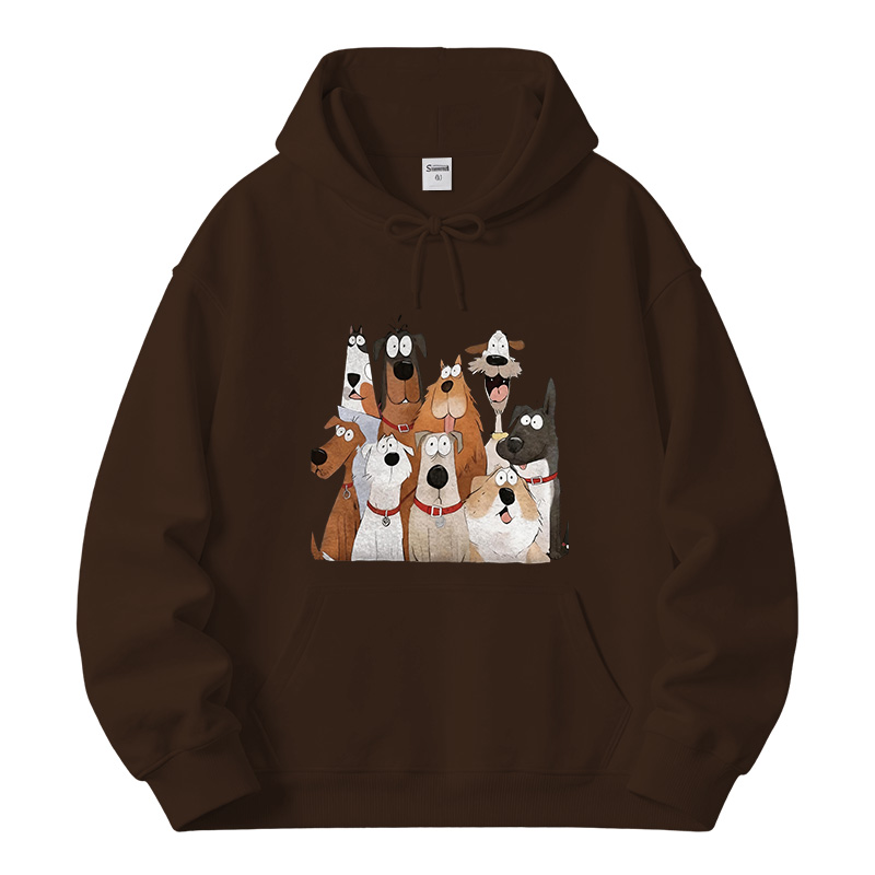 Tokyocanvas Funny Cute Dog Art Print Fleece Lined Hoodie