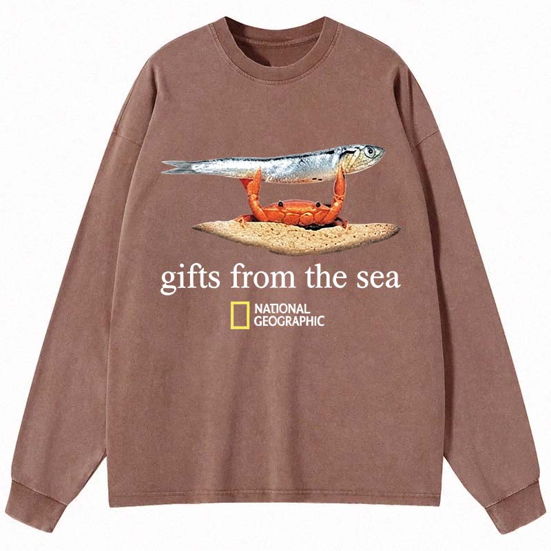 Tokyocanvas Gifts From The Sea Long Sleeve Washed T-Shirt