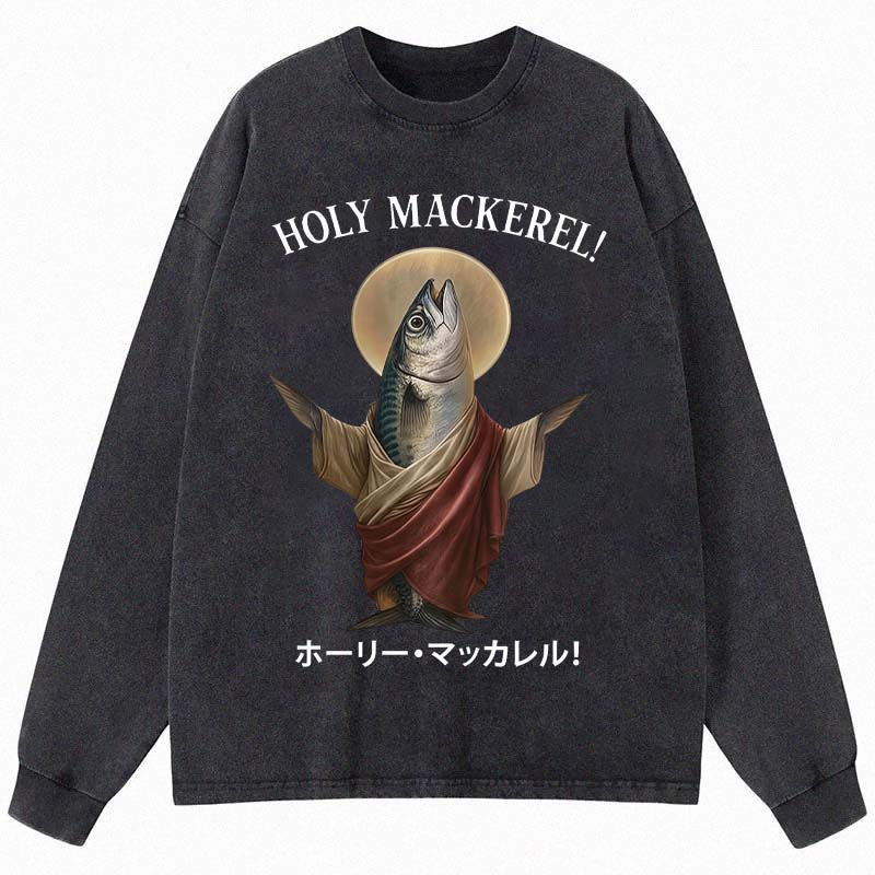 Tokyocanvas Holy Mackerel Long Sleeve Washed T-Shirt