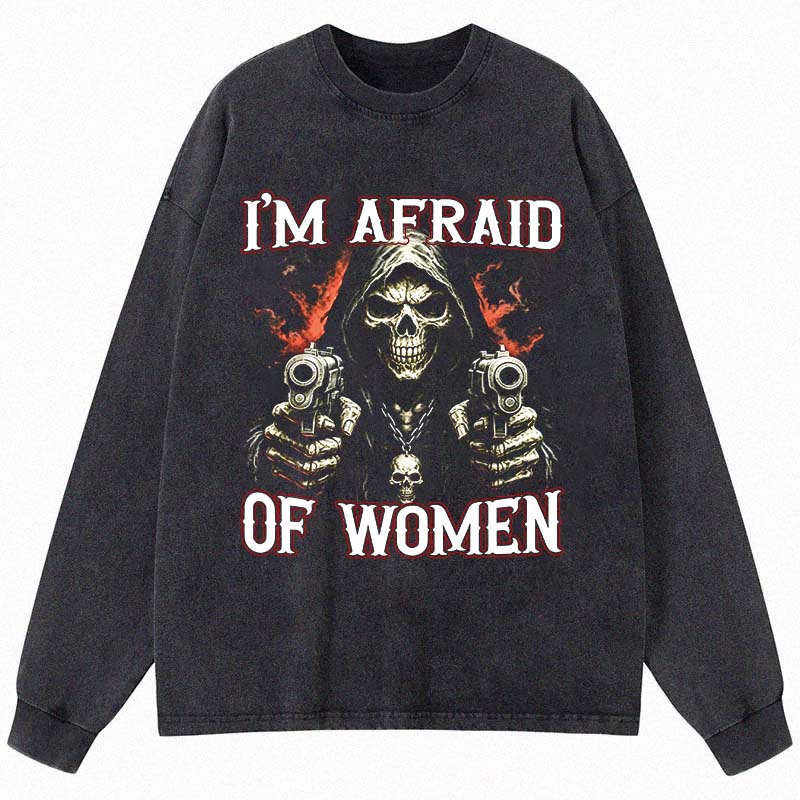 Tokyocanvas I'm Afraid Of Women Long Sleeve Washed T-Shirt