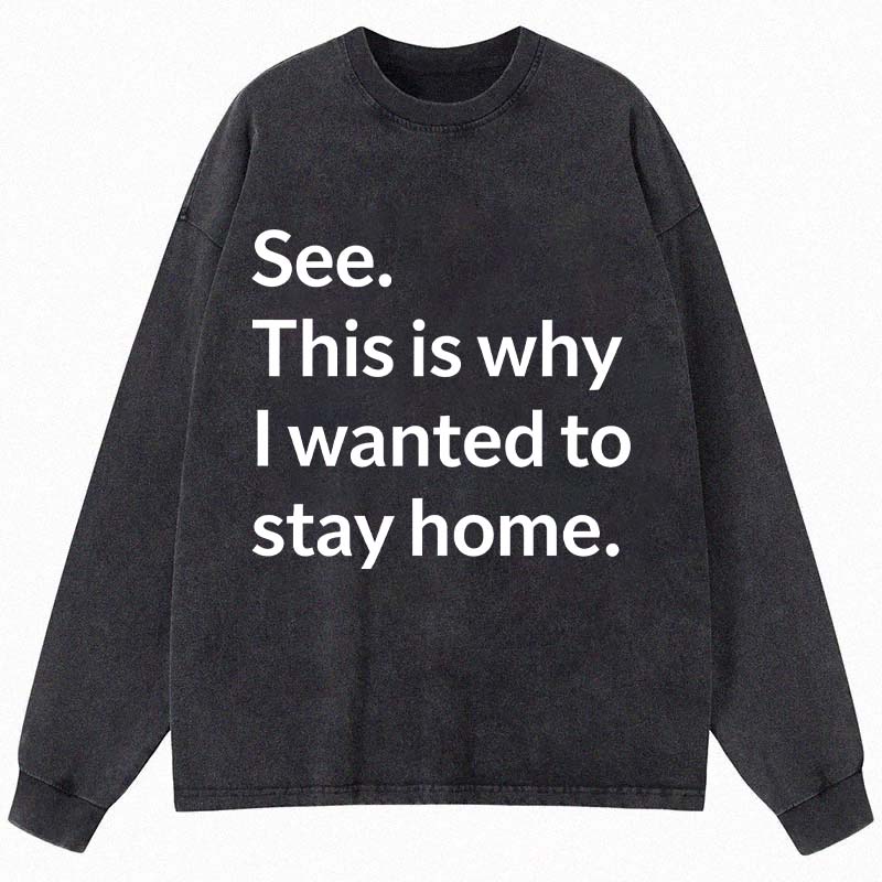Tokyocanvas Why I Wanted To Stay Home Long Sleeve Washed T-Shirt