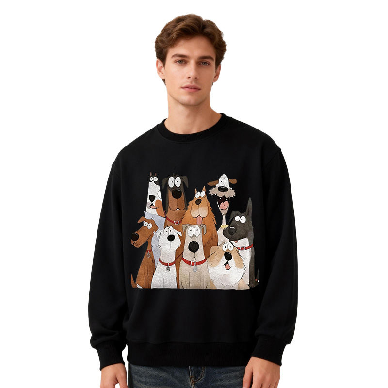 Tokyocanvas Funny Cute Dog Art Print Classic Sweatshirt