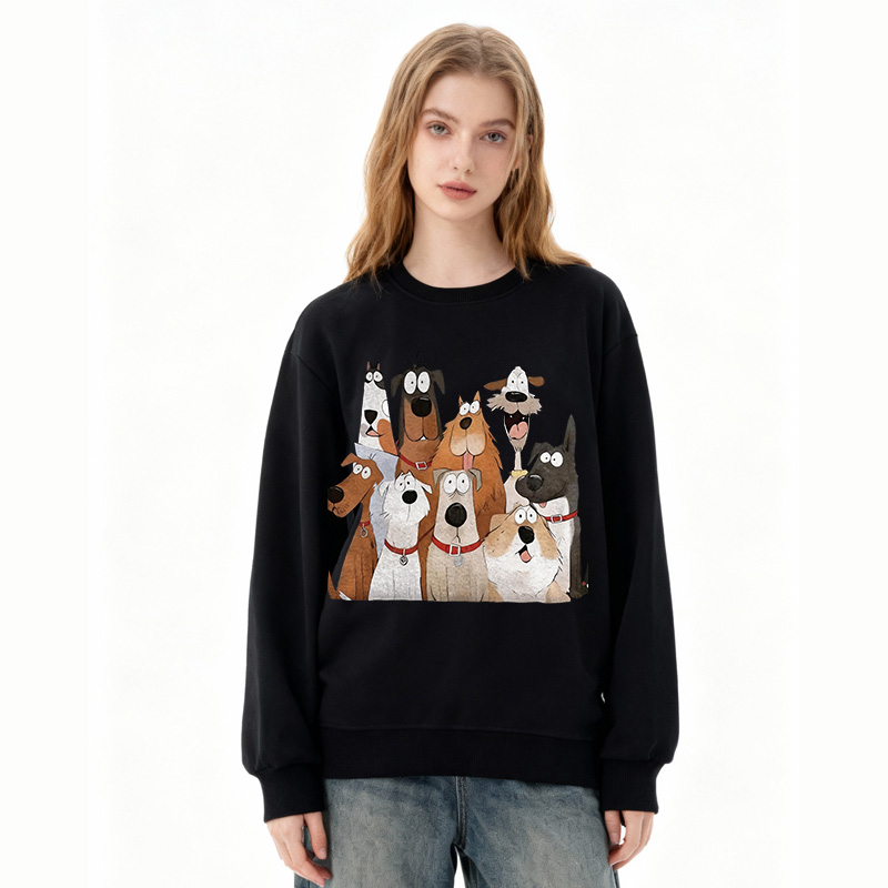 Tokyocanvas Funny Cute Dog Art Print Classic Sweatshirt