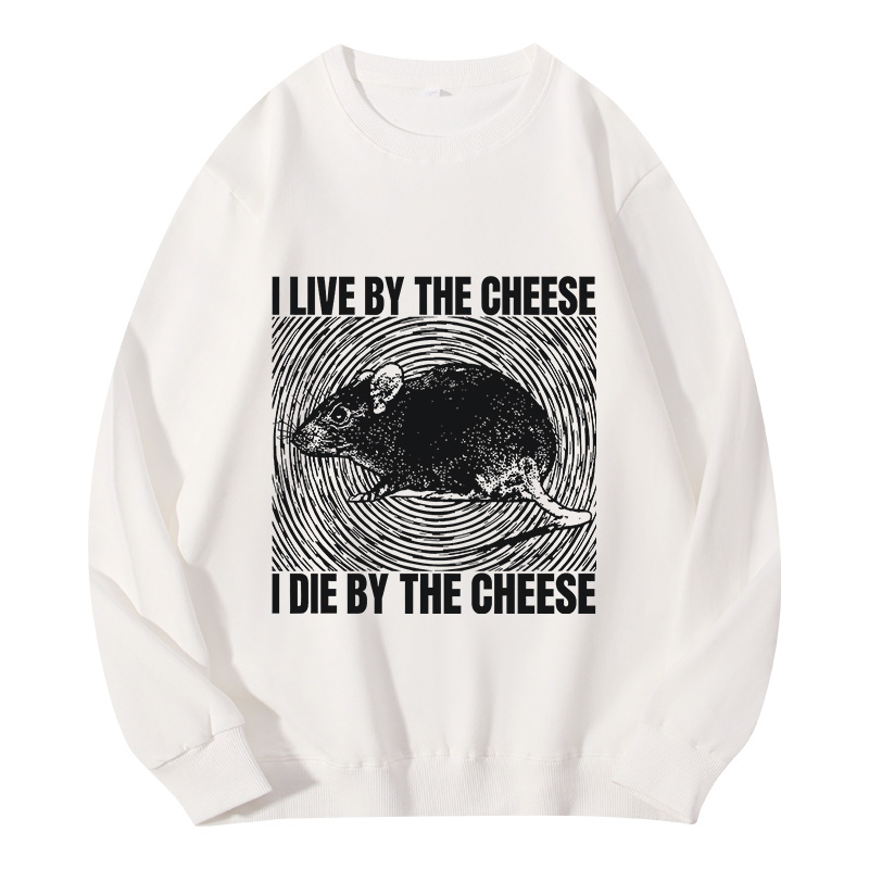Tokyocanvas I Live By The Cheese Rat Classic Sweatshirt