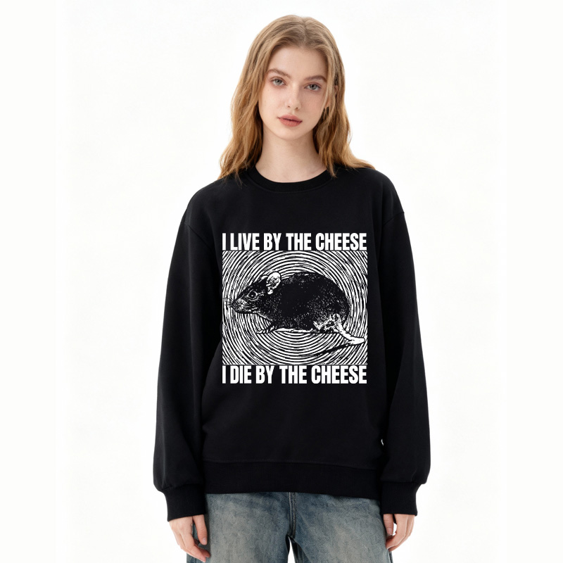Tokyocanvas I Live By The Cheese Rat Classic Sweatshirt