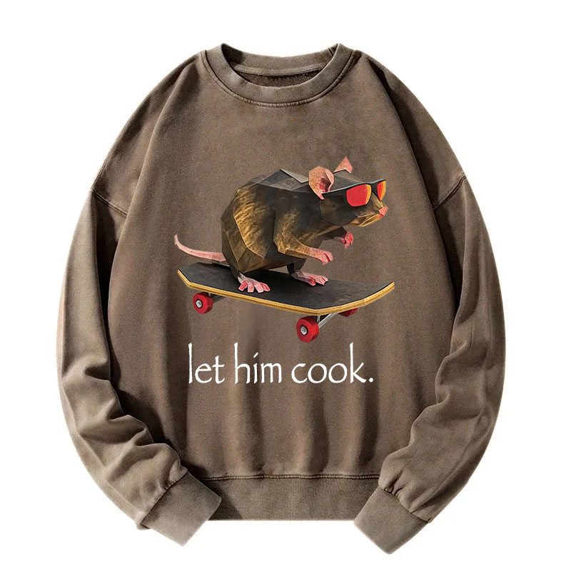 Tokyocanvas Rat Skateboard Cook Washed Sweatshirt