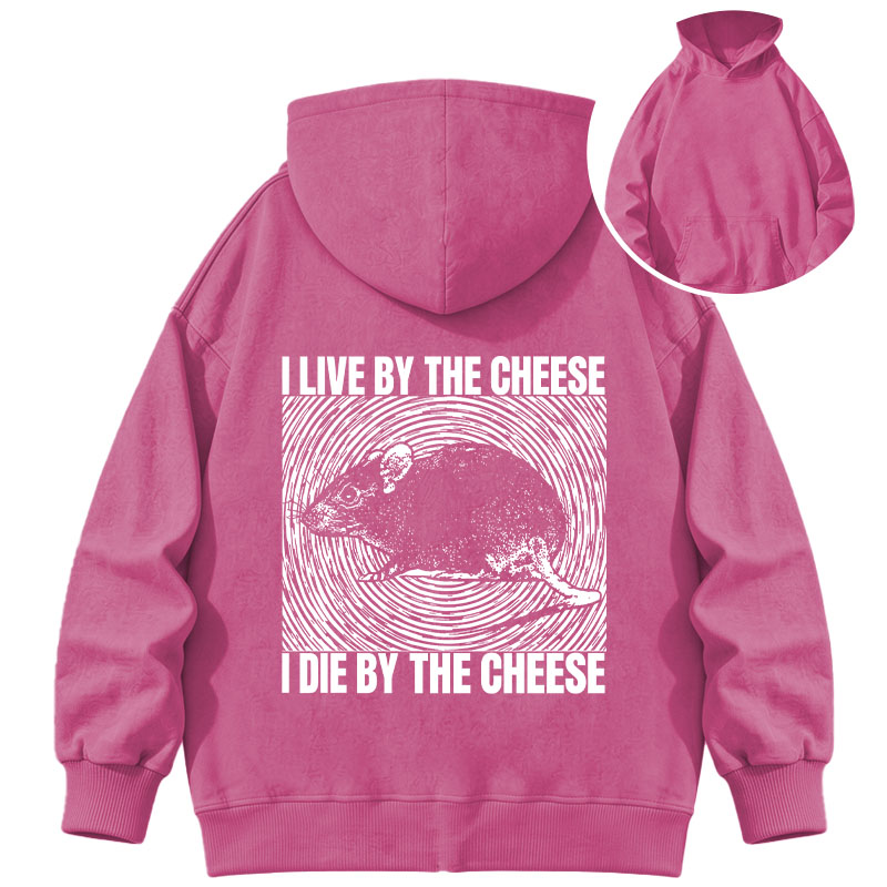 Tokyocanvas I Live By The Cheese Rat Washed Hoodie