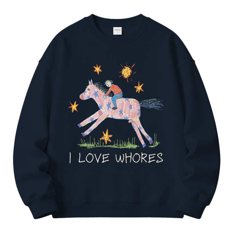 Tokyocanvas I Love Whores Fleece Lined Sweatshirt