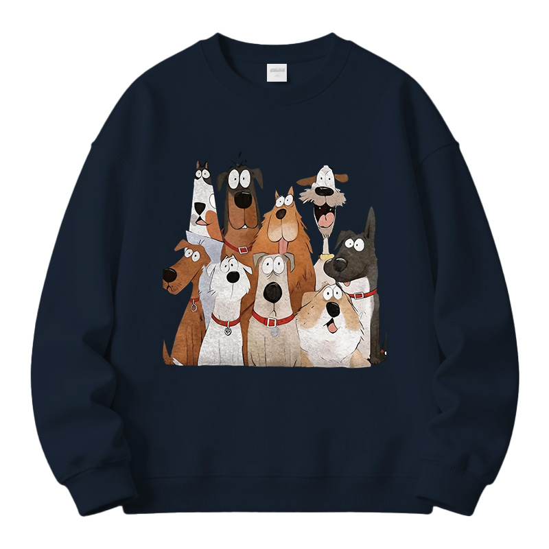 Tokyocanvas Funny Cute Dog Art Print Fleece Lined Sweatshirt